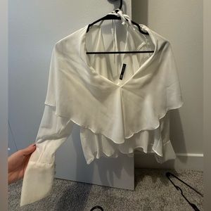 White flowy Zara blouse